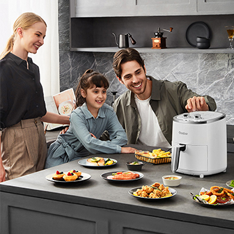 White Mini Air Fryer for Healthy Cooking in the Kitchen. White Kitchen  Concept Stock Photo by ikadapurhangus